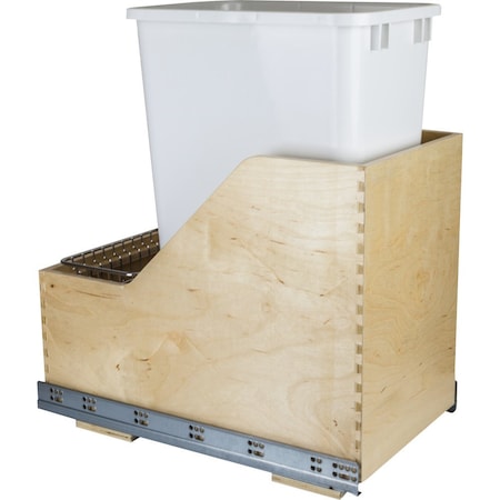Hardware Resources 50 qt Rectangular Pull-Out Can, White, White Birch, 12 in CAN-WBMS50WH